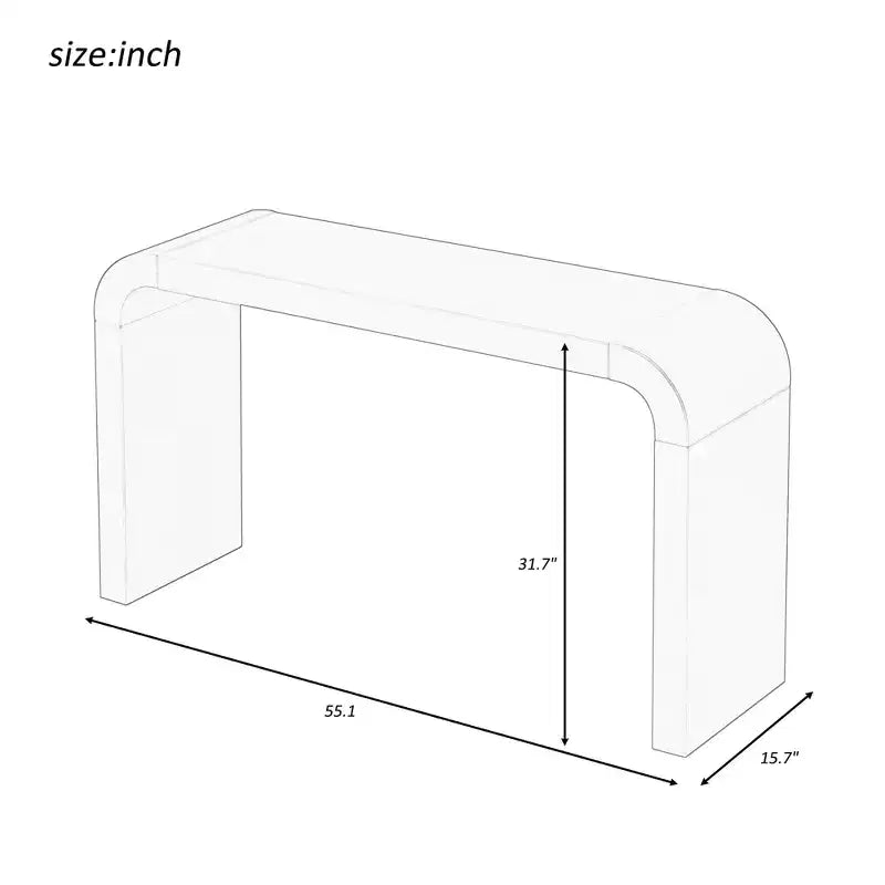 Tavolo consolle minimalista da 55.1W dal design americano, elegante e stretto, per ingresso o dietro il divano, con impiallacciatura in acacia