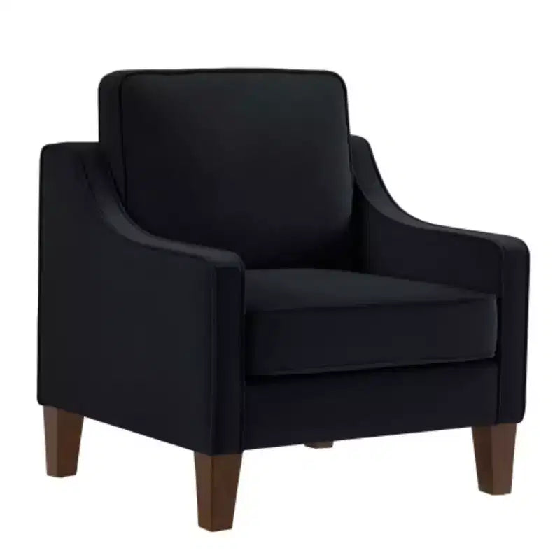 Accogliente poltrona da soggiorno: velluto blu navy, moderna