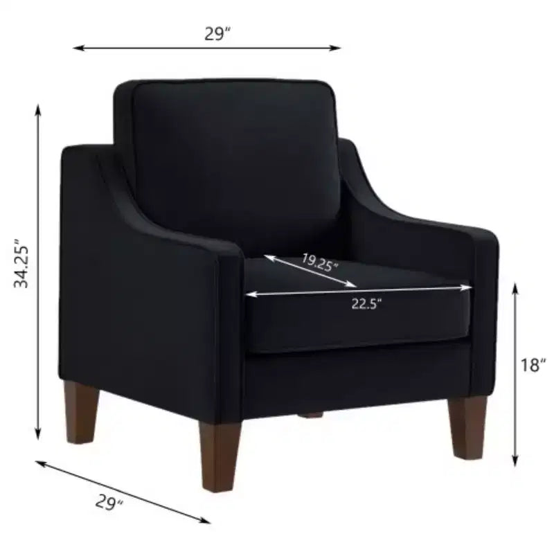 Cozy Living Room Chair: Navy Velvet, Modern
