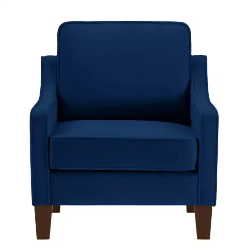 Accogliente poltrona da soggiorno: velluto blu navy, moderna