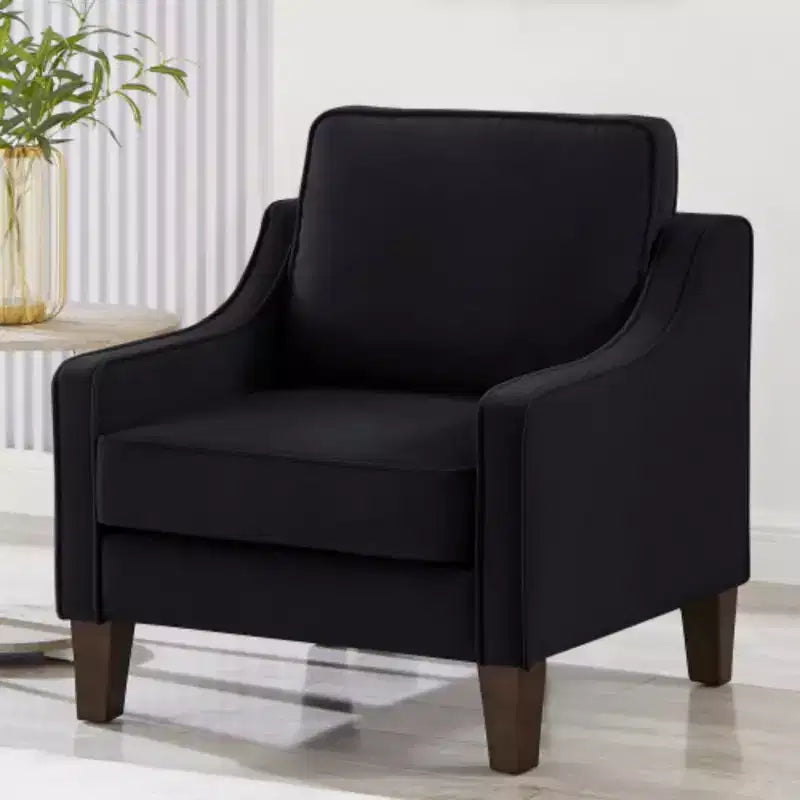 Accogliente poltrona da soggiorno: velluto blu navy, moderna