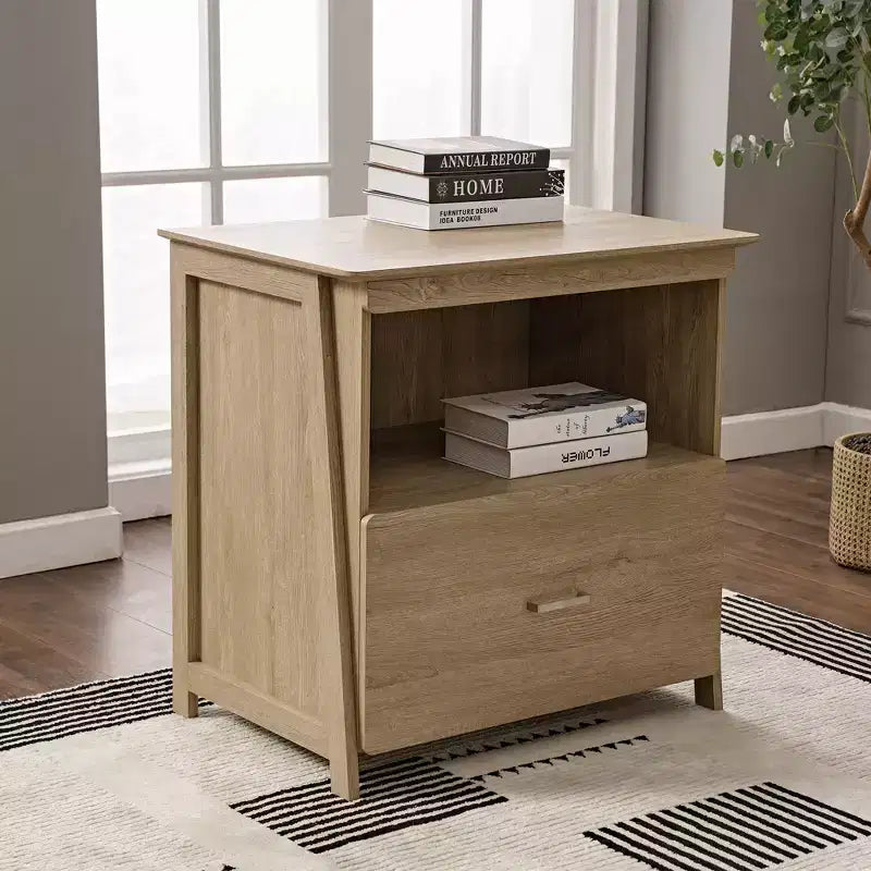 Mobile archivio espositivo con 29 vani, rovere