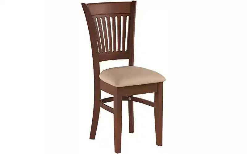 HomeStock African Artifacts Dining Chairs 2-Piece Set- Linen Fabric Seat And Slatted Back