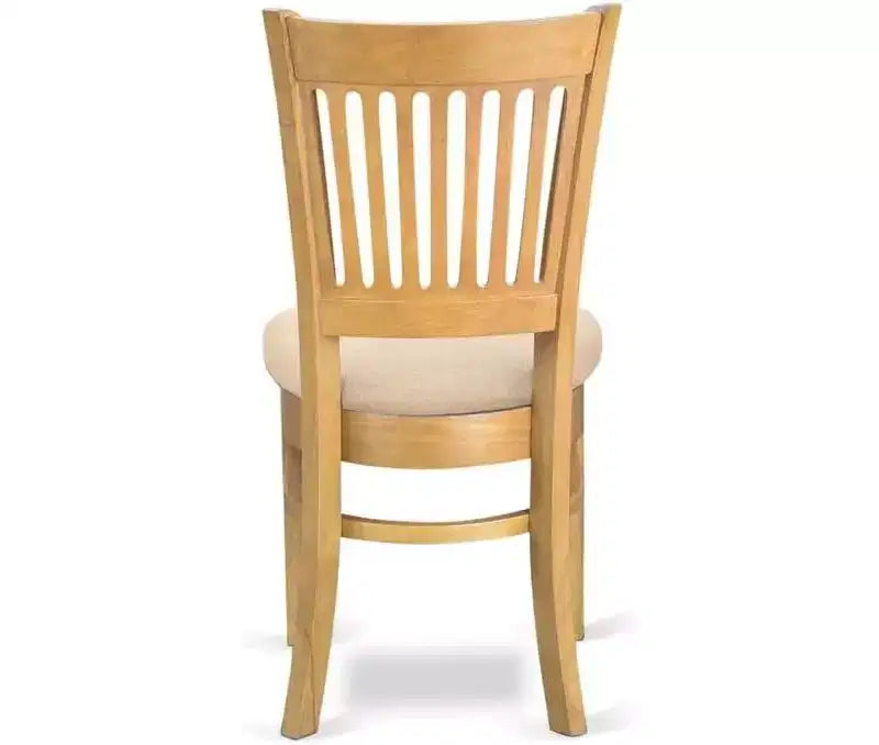 HomeStock African Artifacts Dining Chairs 2-Piece Set- Linen Fabric Seat And Slatted Back