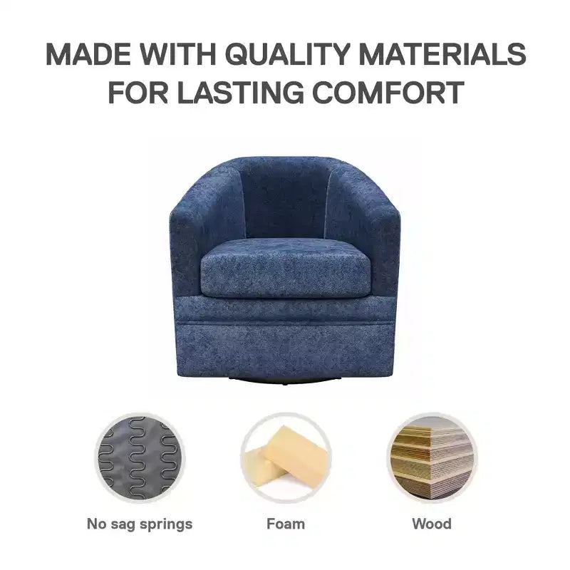 Poltrona girevole decorativa in classico stile scandinavo
