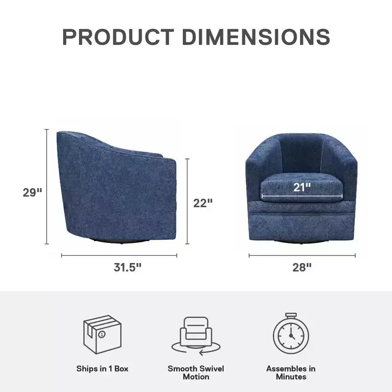 Poltrona girevole decorativa in classico stile scandinavo