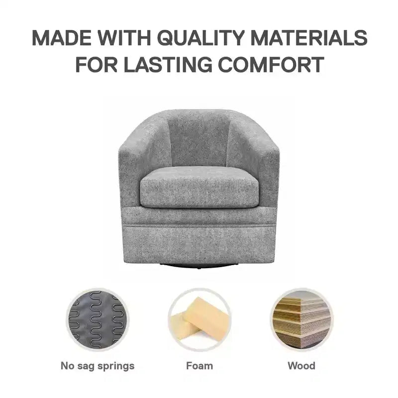Poltrona girevole decorativa in classico stile scandinavo