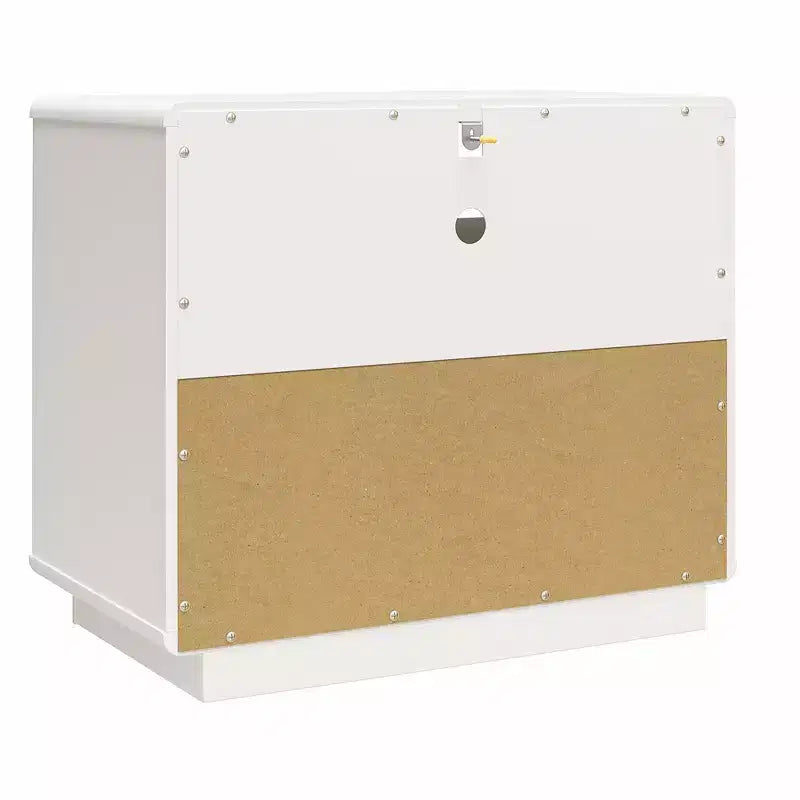2-Drawer Nightstand, Taupe and White