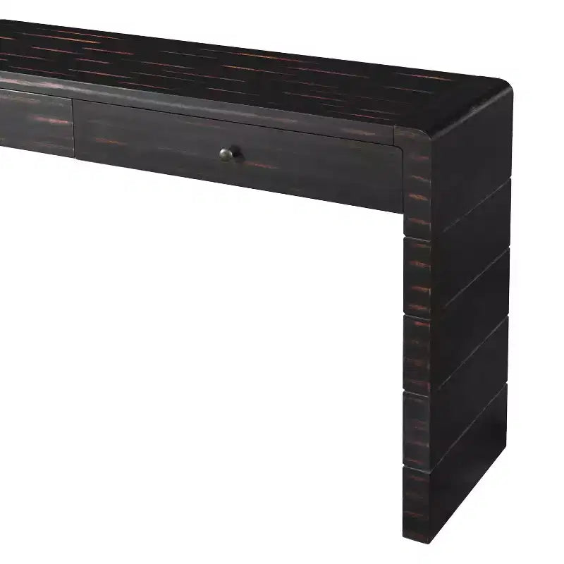 Tavolo da ingresso in legno con 2 cassetti, consolle contenitore rustica in stile rustico