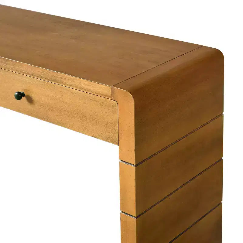 Tavolo da ingresso in legno con 2 cassetti, consolle contenitore rustica in stile rustico