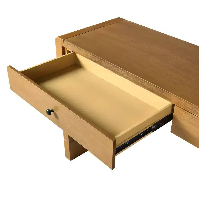 Tavolo da ingresso in legno con 2 cassetti, consolle contenitore rustica in stile rustico