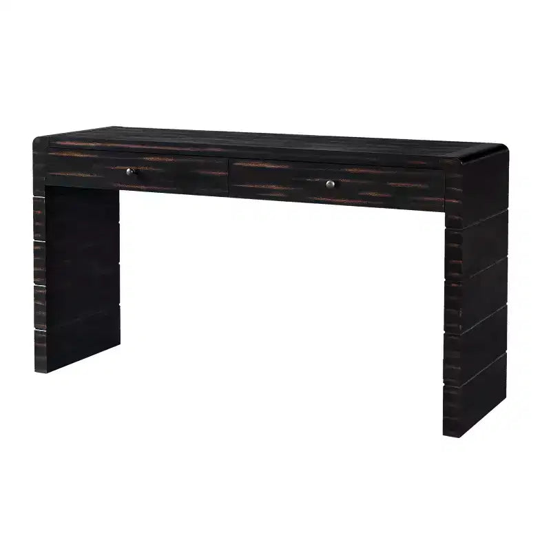 Tavolo da ingresso in legno con 2 cassetti, consolle contenitore rustica in stile rustico