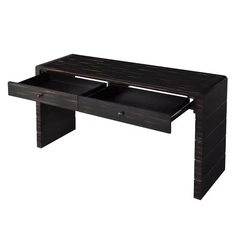 Tavolo da ingresso in legno con 2 cassetti, consolle contenitore rustica in stile rustico