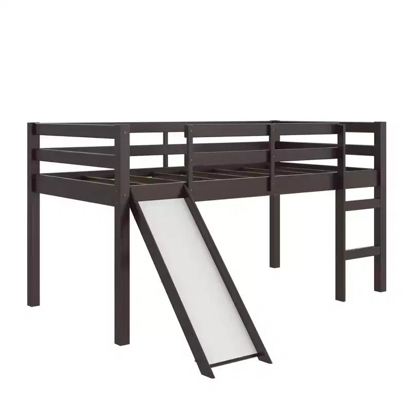 Letto junior a soppalco per bambini con scivolo