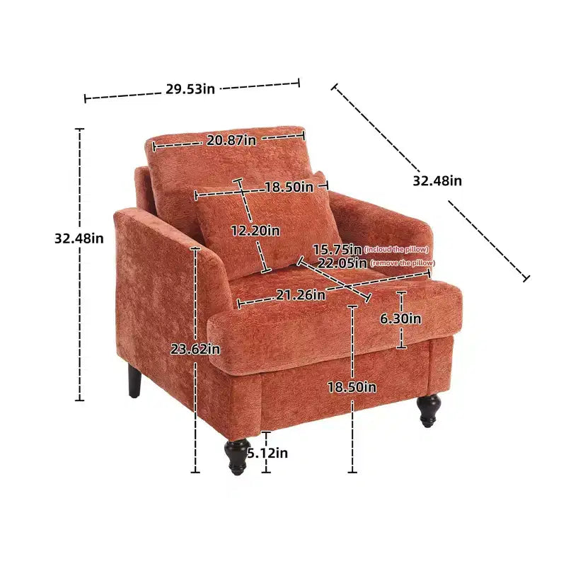 Poltrona decorativa moderna con struttura in legno, design a poltroncina club capitonné, stile metà secolo.