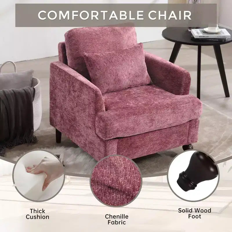 Poltrona decorativa moderna con struttura in legno, design a poltroncina club capitonné, stile metà secolo.