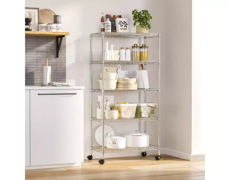 5-Tier Steel Wire Shelving System
