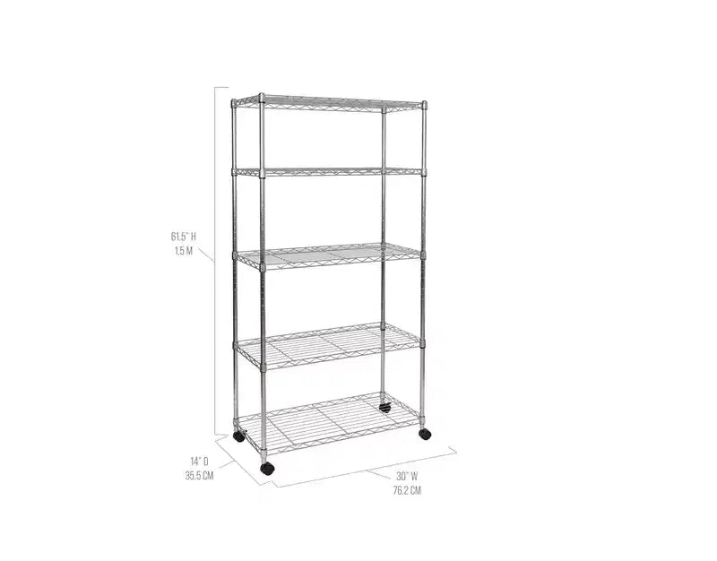 5-Tier Steel Wire Shelving System