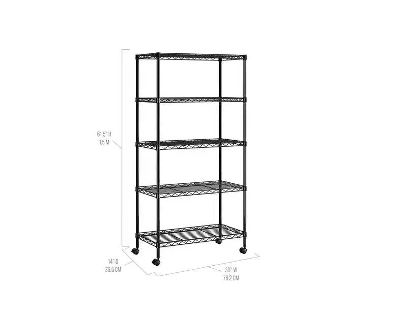 5-Tier Steel Wire Shelving System