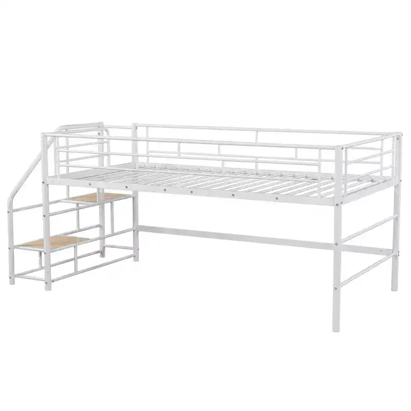 Łóżko półpiętrowe ze schodkami do przechowywania, 88.80'' dł. 41.40'' szer. 39.00 wys.
