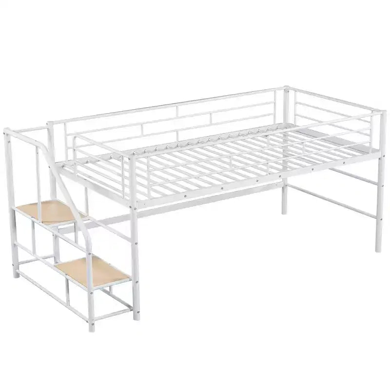 Łóżko półpiętrowe ze schodkami do przechowywania, 88.80'' dł. 41.40'' szer. 39.00 wys.