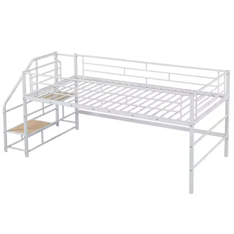 Łóżko półpiętrowe ze schodkami do przechowywania, 88.80'' dł. 41.40'' szer. 39.00 wys.