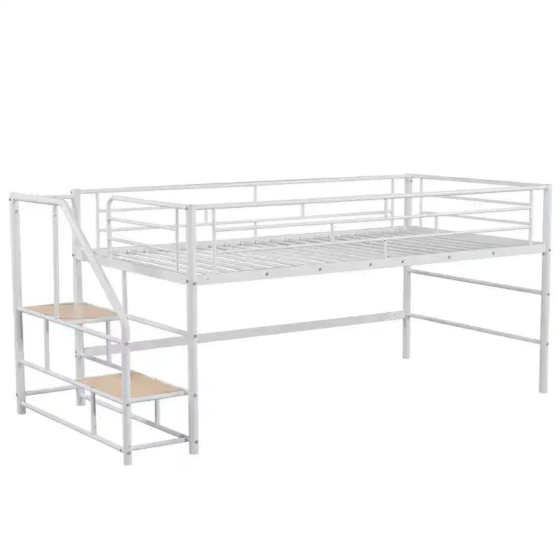 Łóżko półpiętrowe ze schodkami do przechowywania, 88.80'' dł. 41.40'' szer. 39.00 wys.