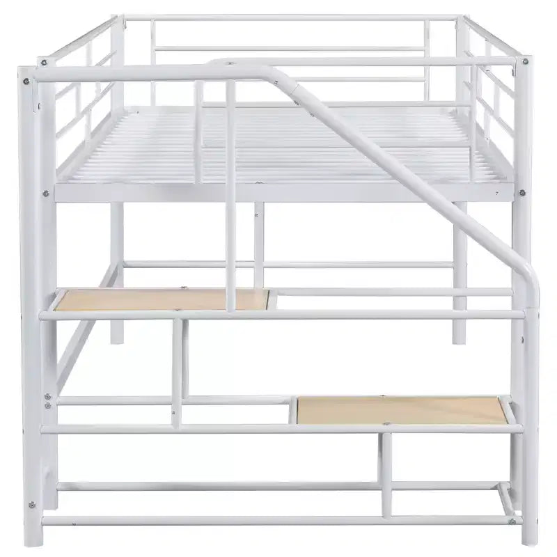Łóżko półpiętrowe ze schodkami do przechowywania, 88.80'' dł. 41.40'' szer. 39.00 wys.