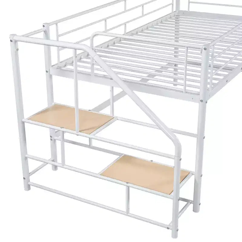 Łóżko półpiętrowe ze schodkami do przechowywania, 88.80'' dł. 41.40'' szer. 39.00 wys.