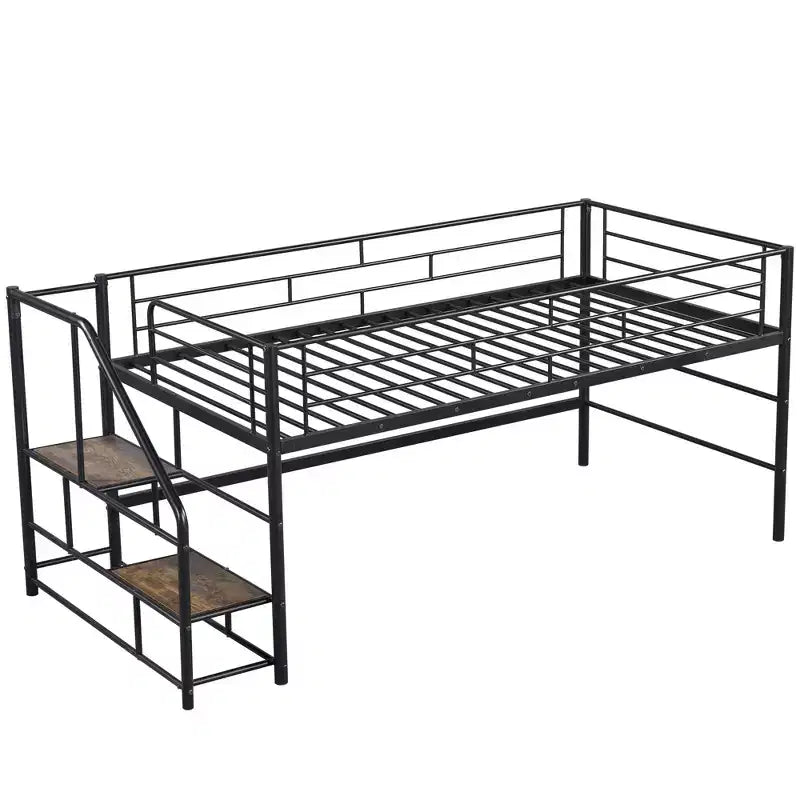 Łóżko półpiętrowe ze schodkami do przechowywania, 88.80'' dł. 41.40'' szer. 39.00 wys.