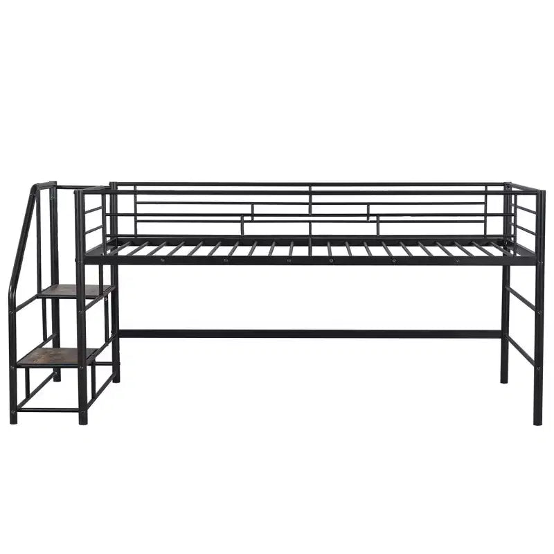 Łóżko półpiętrowe ze schodkami do przechowywania, 88.80'' dł. 41.40'' szer. 39.00 wys.
