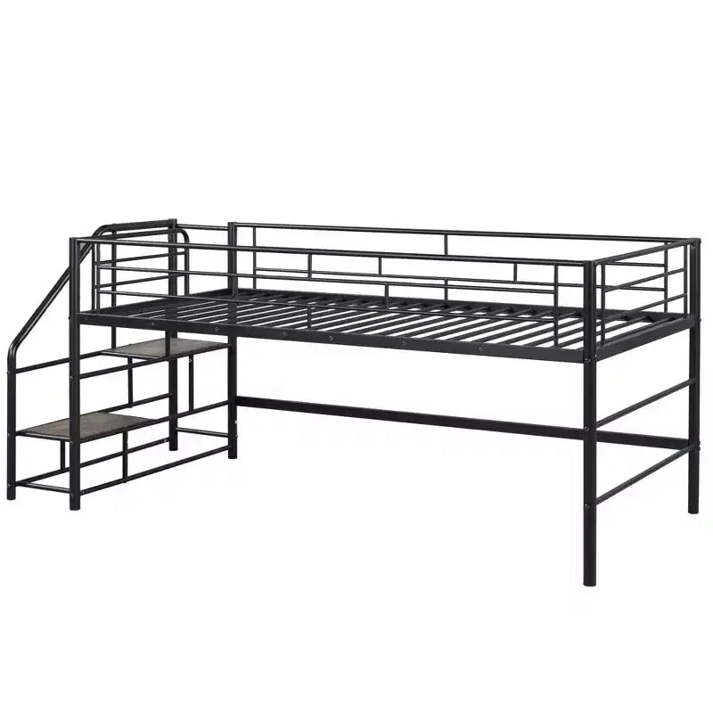 Łóżko półpiętrowe ze schodkami do przechowywania, 88.80'' dł. 41.40'' szer. 39.00 wys.