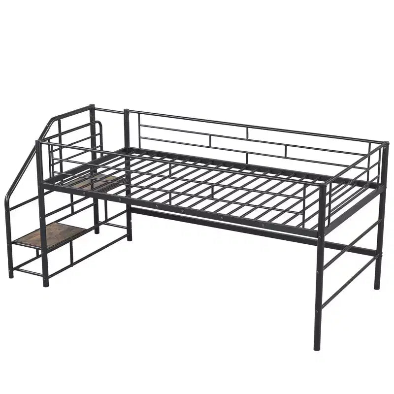 Łóżko półpiętrowe ze schodkami do przechowywania, 88.80'' dł. 41.40'' szer. 39.00 wys.