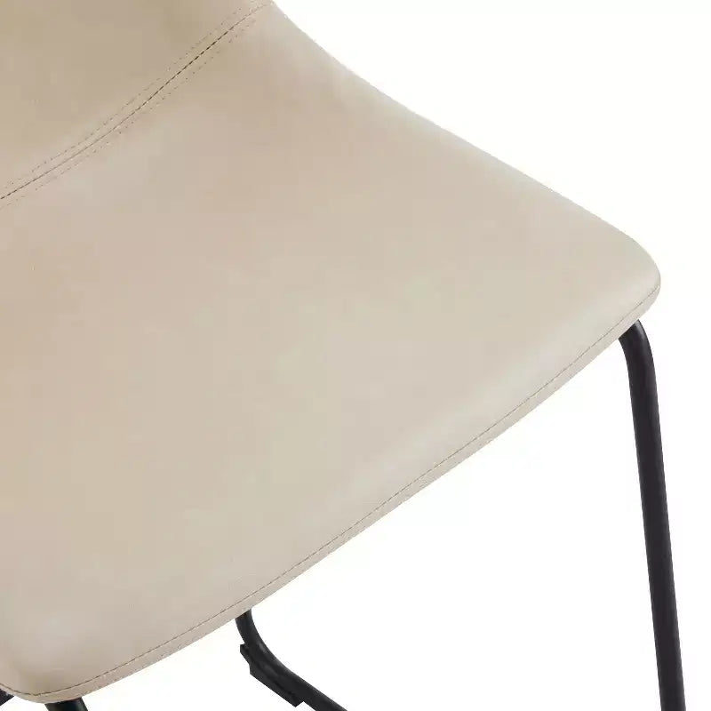 Modern 24 Inch Faux Leather and Steel Frame Counter Stools (Set of 2)