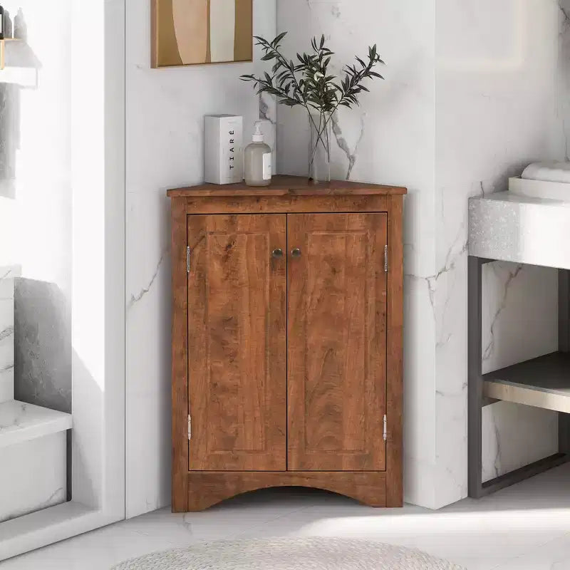 Triangle Bathroom Storage Cabinet Corner Cabinet with Adjustable Shelves