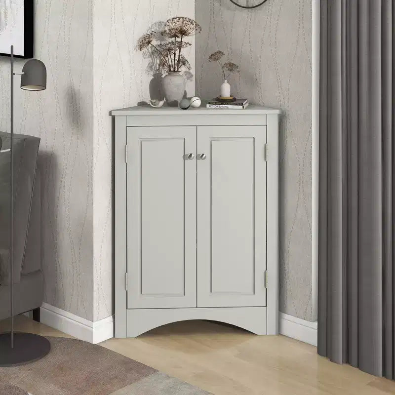 Triangle Bathroom Storage Cabinet Corner Cabinet with Adjustable Shelves