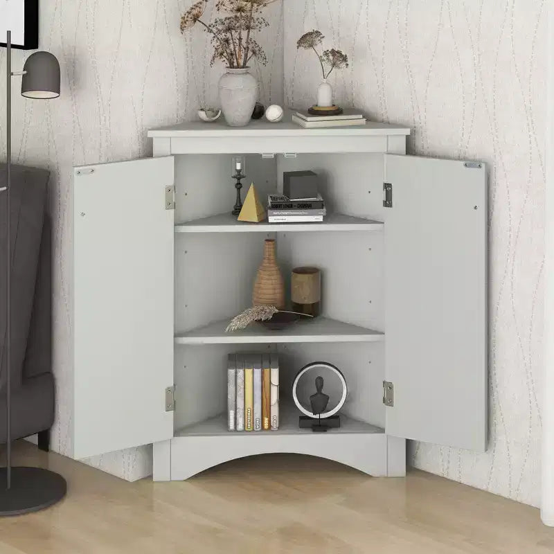 Triangle Bathroom Storage Cabinet Corner Cabinet with Adjustable Shelves