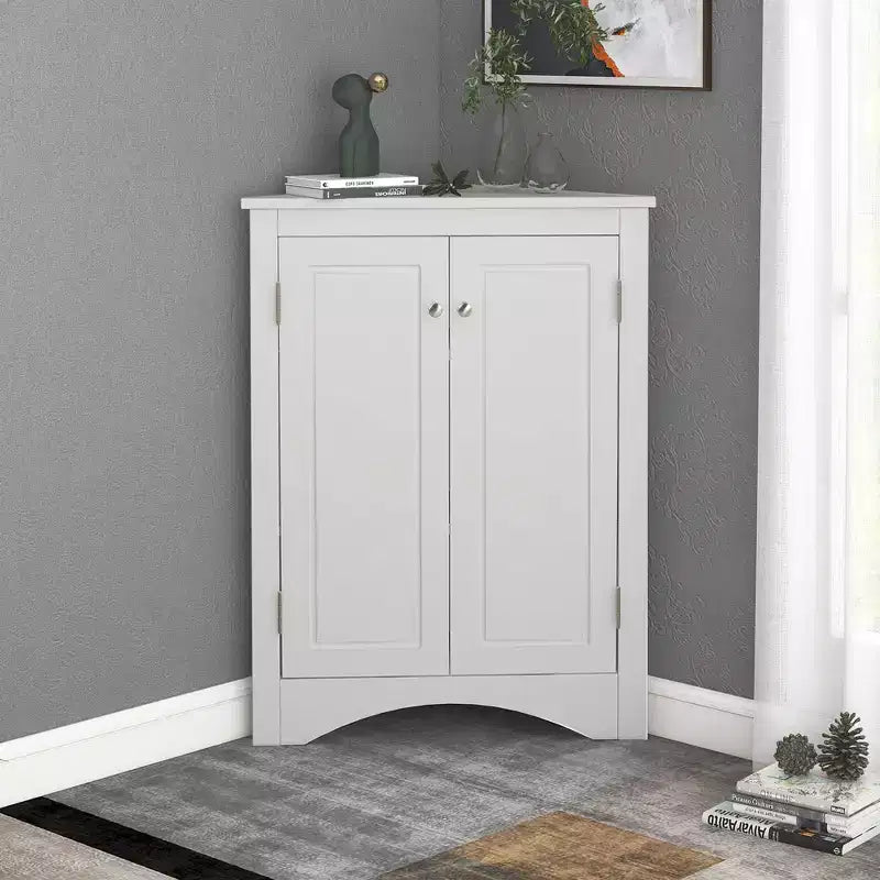 Triangle Bathroom Storage Cabinet Corner Cabinet with Adjustable Shelves