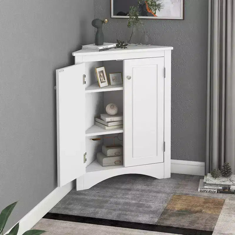 Triangle Bathroom Storage Cabinet Corner Cabinet with Adjustable Shelves