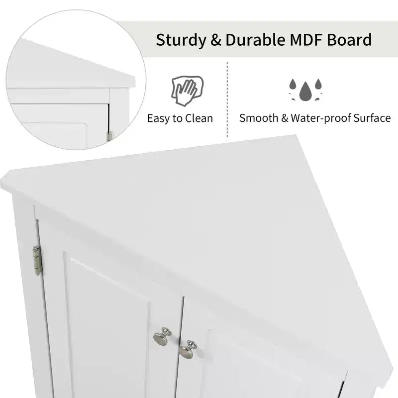 Triangle Bathroom Storage Cabinet Corner Cabinet with Adjustable Shelves