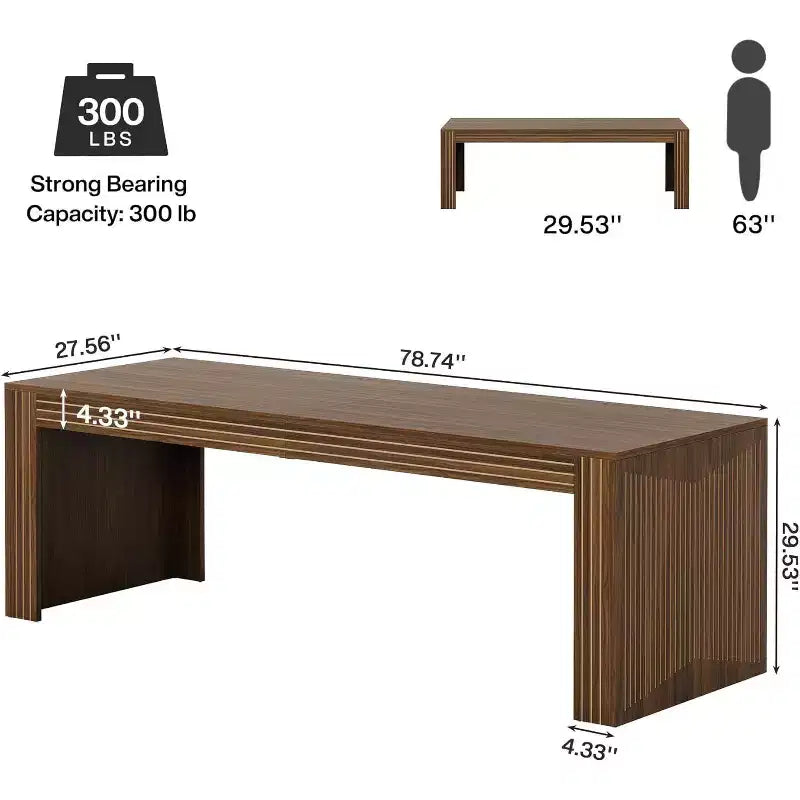 78.74-Inch Wooden Extra Long Computer Desk, Two Person Desk Double Desk