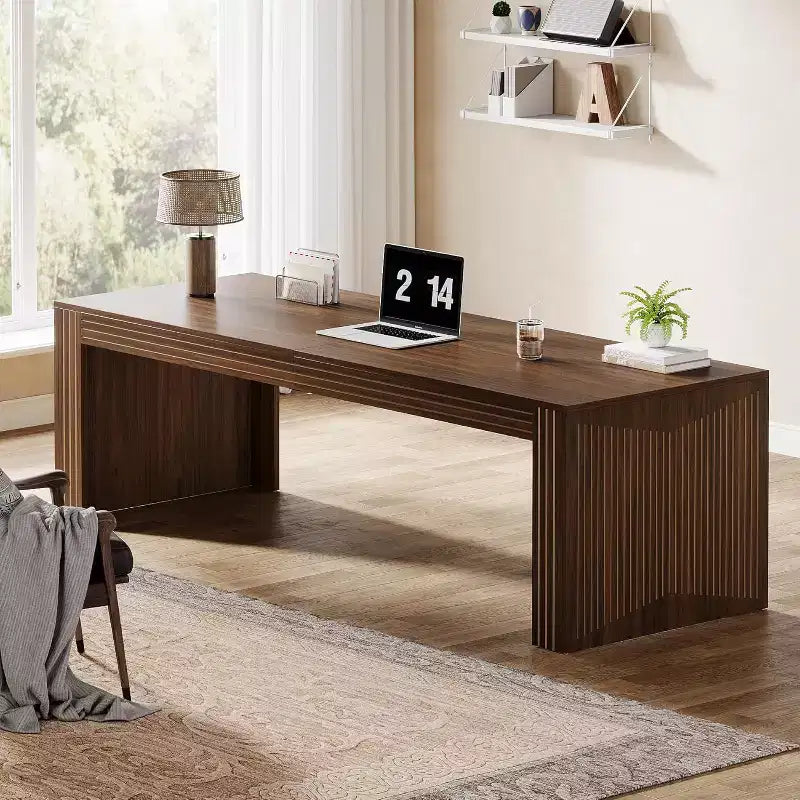 78.74-Inch Wooden Extra Long Computer Desk, Two Person Desk Double Desk