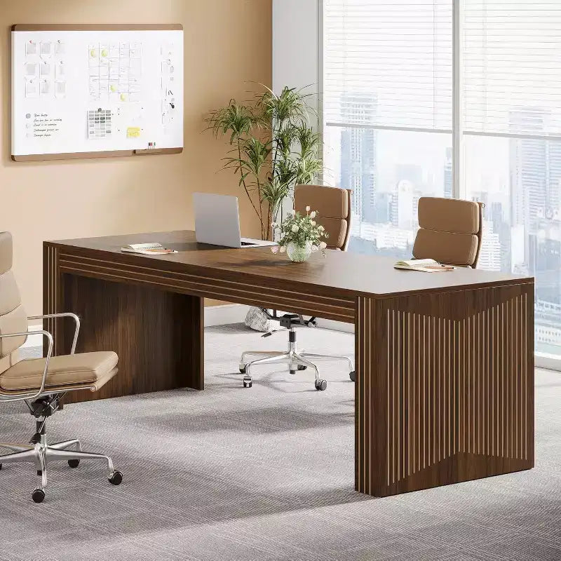 78.74-Inch Wooden Extra Long Computer Desk, Two Person Desk Double Desk