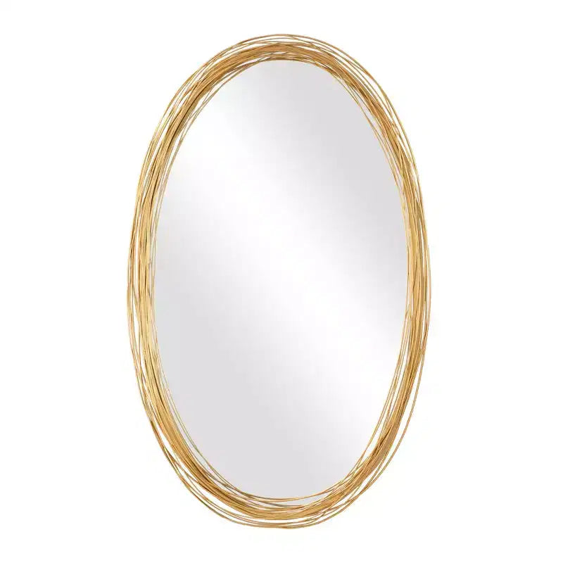 Specchio da parete da 26 x 39, oro spazzolato effetto anticato