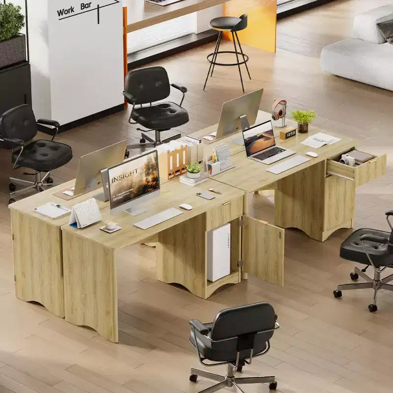 Scrivania da 47 con cassetto, moderna per ufficio domestico con mobile contenitore, scrivania per computer e studio con scanalature, ideale per spazi piccoli