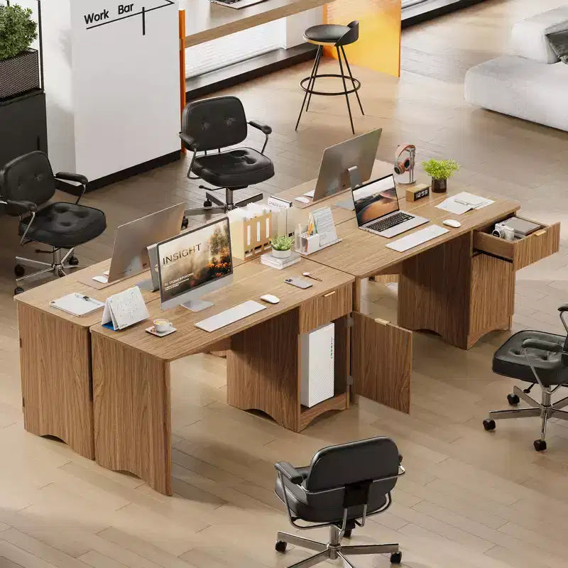 Scrivania da 47 con cassetto, moderna per ufficio domestico con mobile contenitore, scrivania per computer e studio con scanalature, ideale per spazi piccoli
