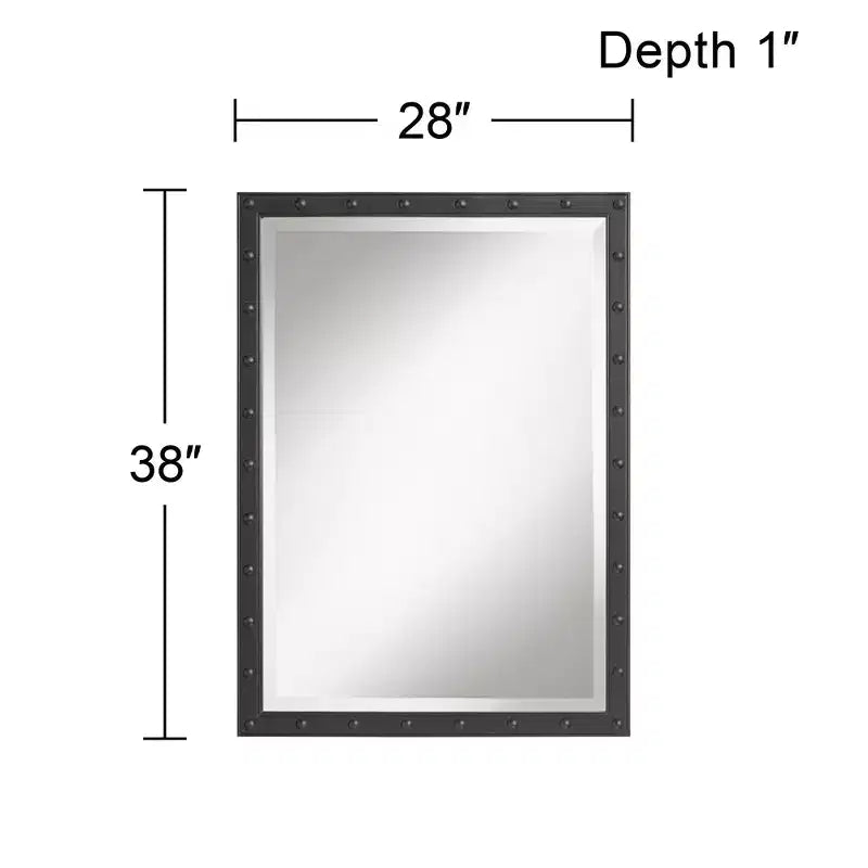 Set da 2 specchi da parete rettangolari neri, 28 x 38
