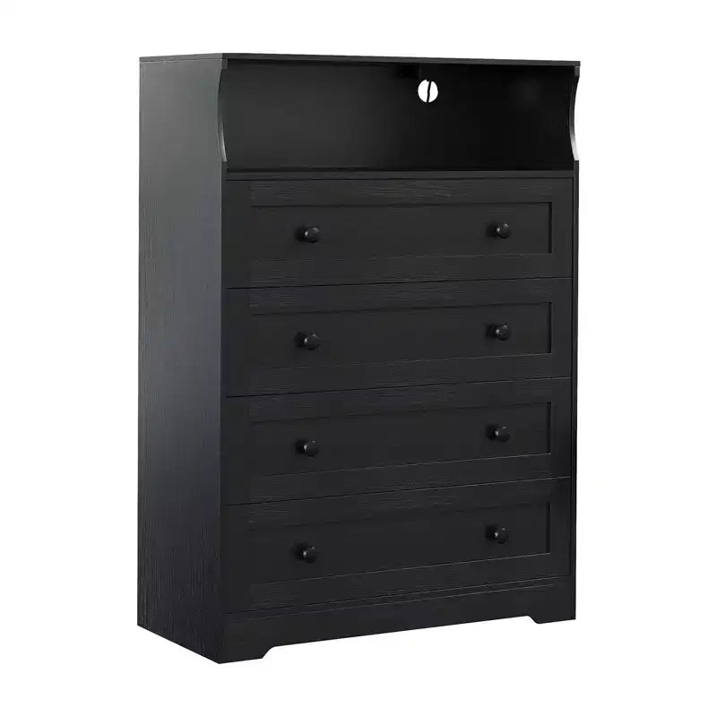 4 Drawer Wooden Dressers, Modern Nightstand for Bedside