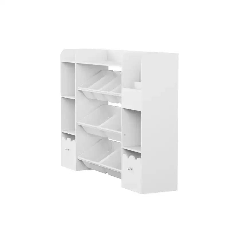 4-in-1 Kids Bookcase with Storage Bins &amp; Rolling Drawers - Montessori Toy Organizer for Playroom &amp; Bedroom
