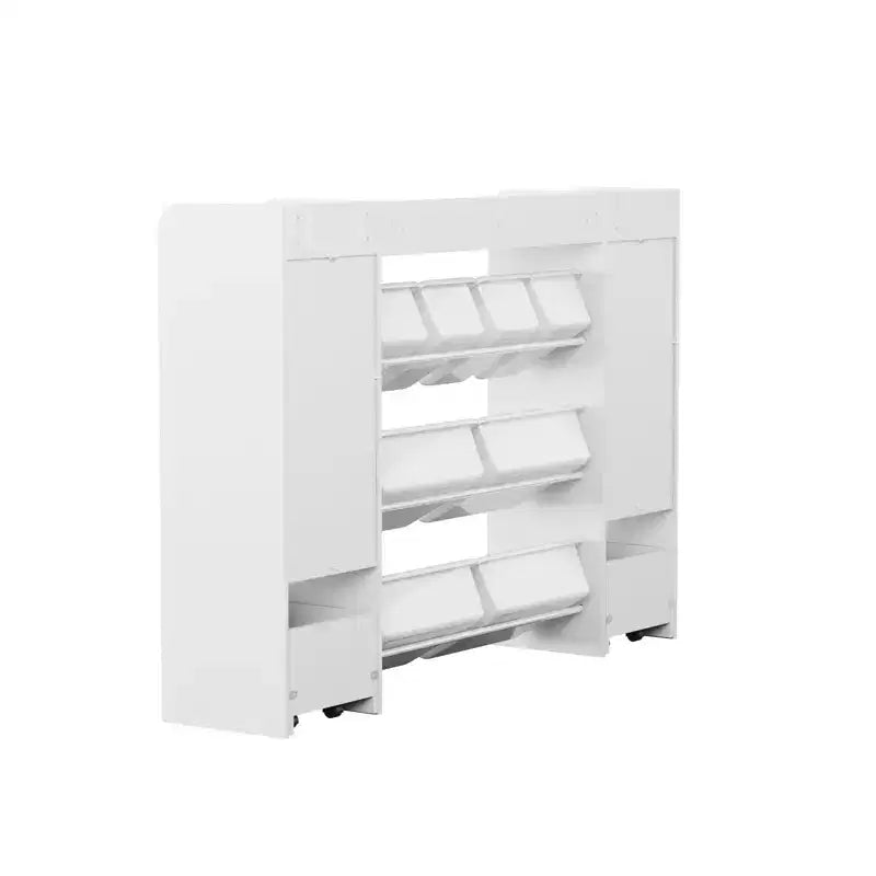 4-in-1 Kids Bookcase with Storage Bins &amp; Rolling Drawers - Montessori Toy Organizer for Playroom &amp; Bedroom